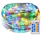 AICase Dimmable LED String Lights with Remote Control, 33 Ft 100 LEDs Waterproof String Lights Party Wedding Christmas Lights for Indoor/Outdoor Home Garden Decorations (1, Multi)