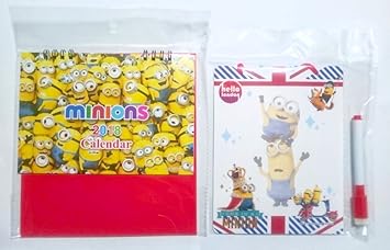 Amazon 怪盗グルーのミニオン大脱走 ミニオンズ 18年 卓上カレンダー シール付 ミニオンズ メッセージボード カレンダー 文房具 オフィス用品