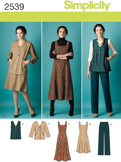 Simplicity 2539 Cartamodelli Per Abiti Da Donna Lingua Inglese E Spagnolo Amazon It Casa E Cucina