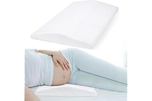 Forcanby Lumbar Support Pillow for Sleeping Memory Foam Pillow for Back Pain Relief - Side, Back and Stomach Sleepers- Triangle Wedge Bolster Pillow - Bed Rest Pillow (White)