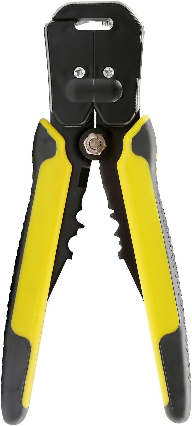 FSDUALWIN Self-Adjusting Automatic Wire Stripper，Wire Stripper Plier,Professional Multifunctional Wire and Cable Crimping Stripping Cutting Pliers Terminal Tool Wire Crimper Stripper Cutter AWG24-10Yellow(0.2~6.0mm²)