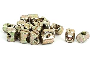 uxcell M5x10mm Yellow Zinc Plated Slotted Barrel Nuts 20pcs
