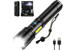 BRIFARA Rechargeable LED Flashlights High Lumens, 250,000 Lumen Brightest Flash Light, High Power Flashlight USB with 5000 mAh Capacity, IPX7 Waterproof Handheld LED Torch for Home, Camping, Hiking