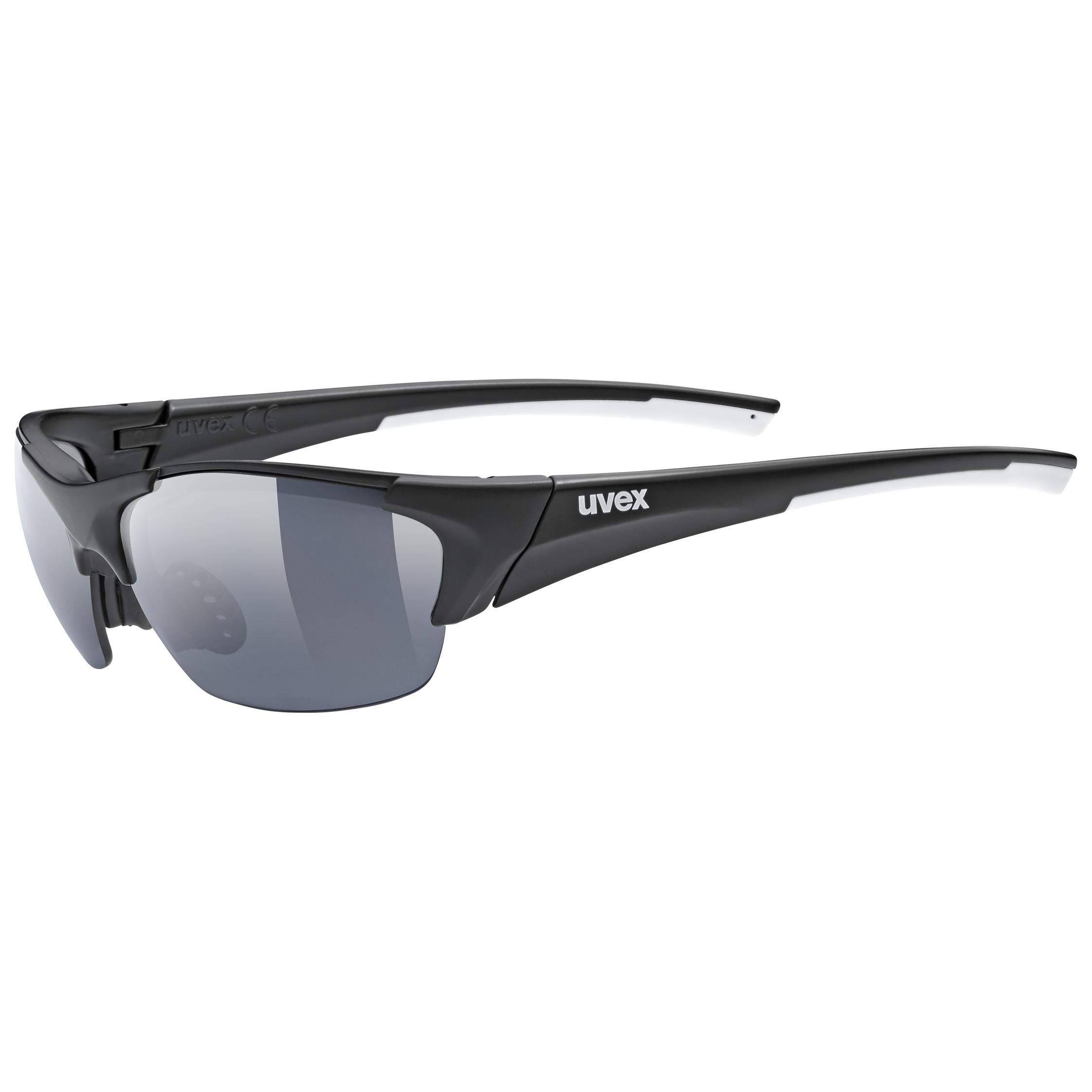 uvex Blaze III - Sports Sunglasses for Men and Women - incl. Interchangeable Lenses - Comfortable & Non-Slip - Black Matt/Smoke - One Size