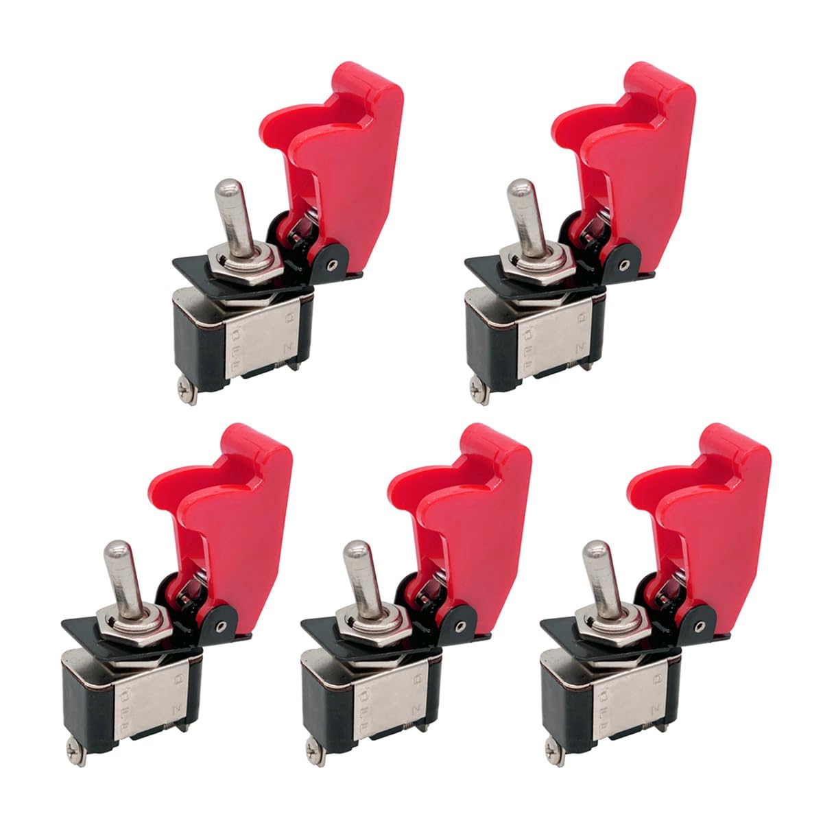 Mintice 5 x 12 V 20 A Red Cover Rocker Switch SPST ON/OFF Car 2 Pin