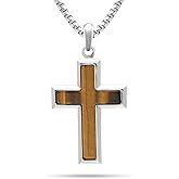 RTZN® Tiger Eye Necklace for Men – Premium Artisan Tiger Eye Pendant Necklace with Stainless Steel Box Chain 22" Inch + 2" Extension