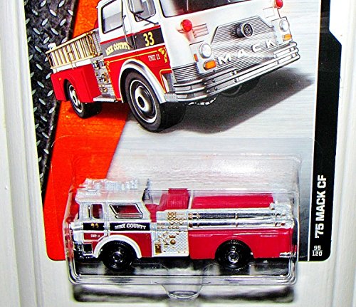 Matchbox 2015 MBX Heroic Rescue '75 Mack CF Fire Engine 55/120, Red and White