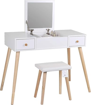 girls white wooden dressing table