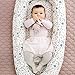 Newborn Lounger, KOBWA Portable Soft Breathable Baby Snuggle Nest, Removable Cover Baby Bionic Bed for Infants Toddlers - 100% Cotton Crib Mattress for Bedroom Travel