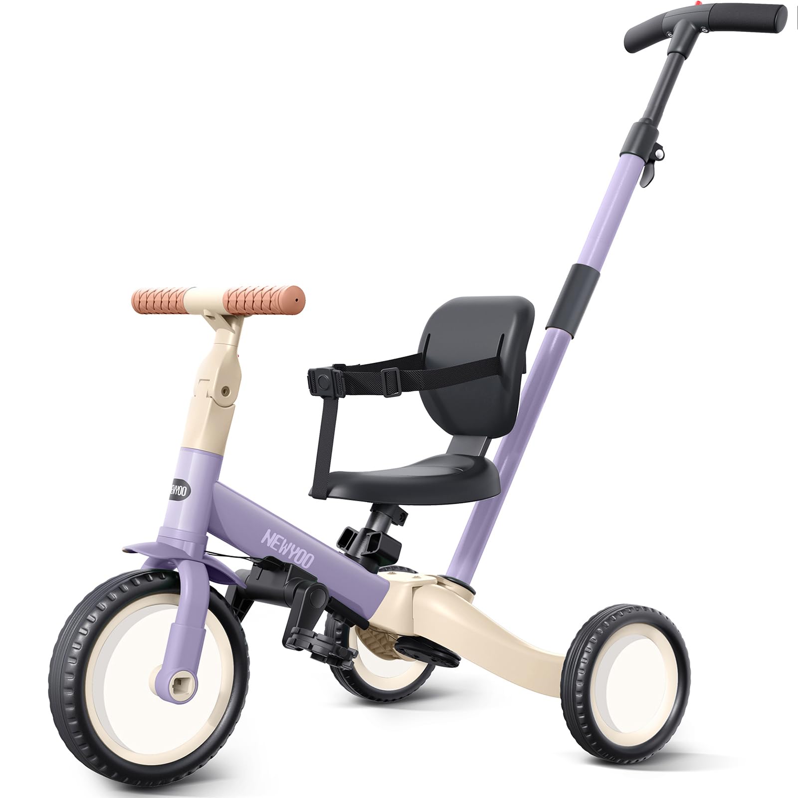 XJD 5 In 1 Toddler Tricycle With Push Handle For 1-3 Year Old Boys And