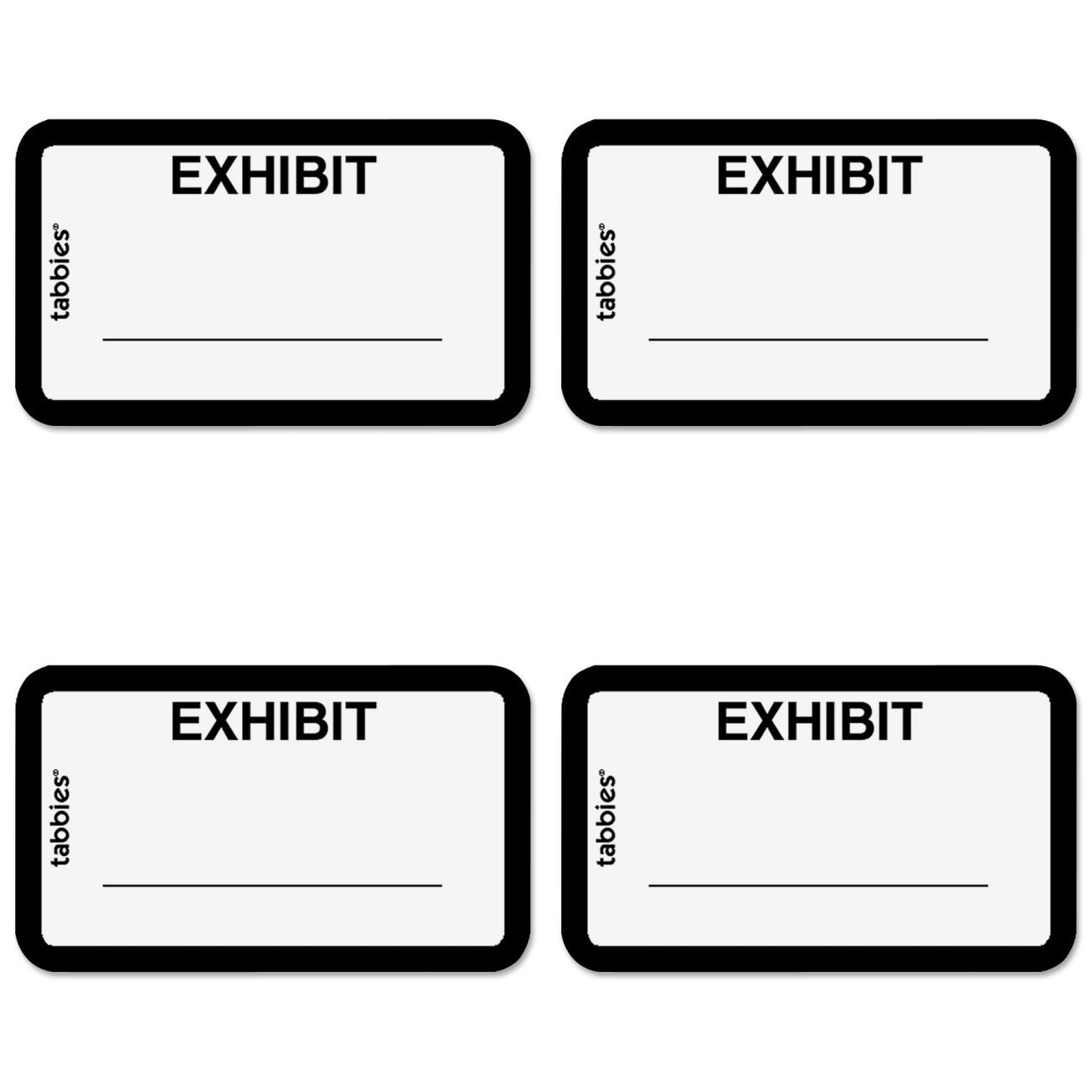 Tabbies Legal Exhibit Label 58092, 4 Packs Office Products