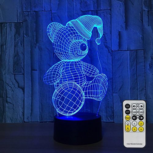 Night Lights for Kids with Remote Controller LED Touch 7 Colors Changing Table Desk Lamp Optical Illusion Light Christmas decorations Acrylic Lamp for Room Decorative Kids Lamp Christmas Lights