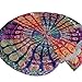 Canserin Round Tassel Tapestry Beach Towel, Bohemian Mandala Yoga Mat (Purple)