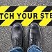 Boao 2 Pieces Watch Your Step Stickers Sign 6 x 24 Inch Caution Watch Your Step Floor Decals Warning Sticker Adhesive Tape Anti Slip Abrasive Tape for Workplace Safety Wet Floor Caution