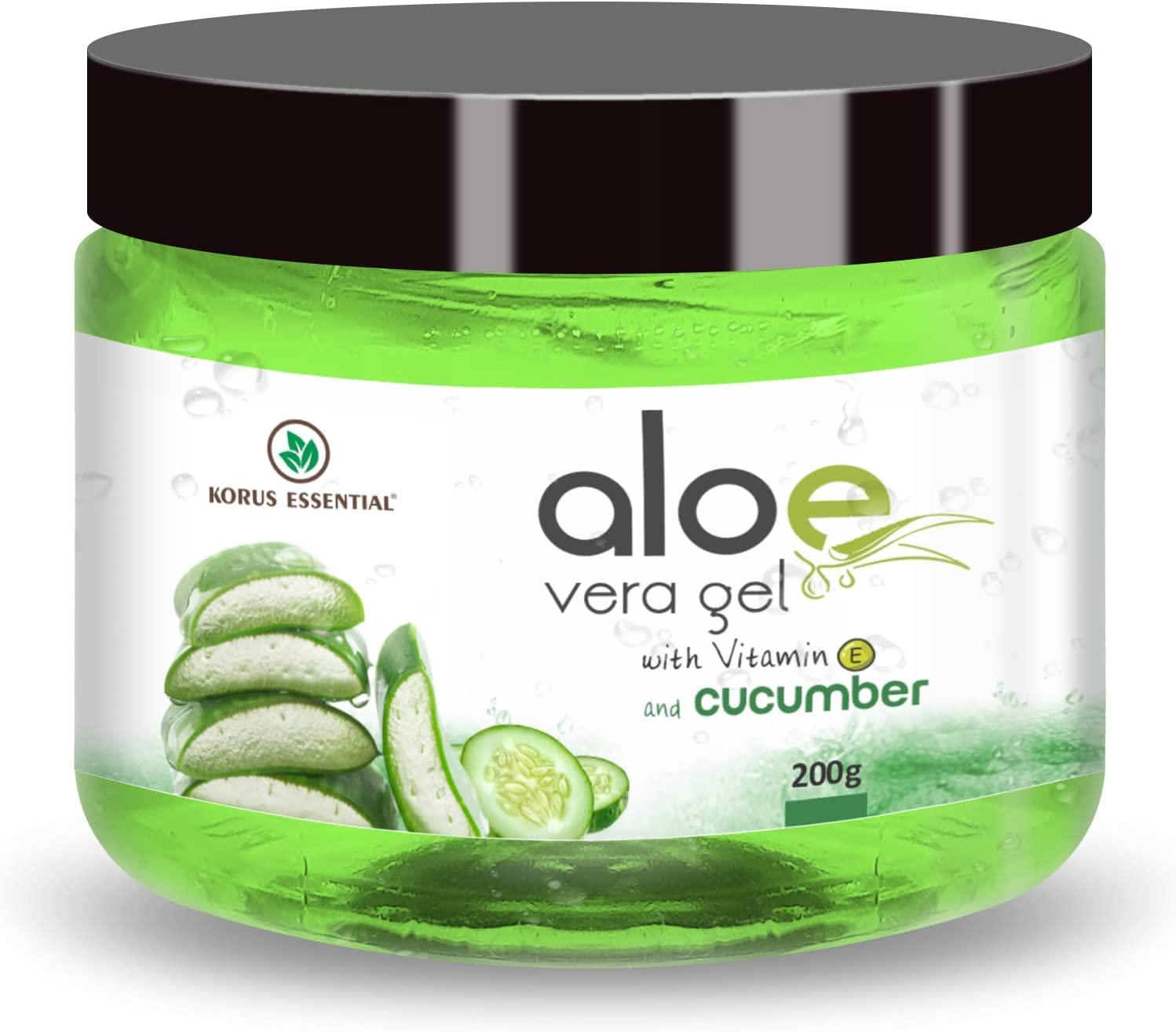 Pure Aloe Vera Gel With Cucumber and Vitamin E | For Skin and Hair - 200g Pack