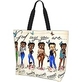 TAZLIBNO Tote Bag For Women African American Tote Bag Shoulder Handbag Black Queen Women Casual Shoulder Bag ,Premium Quality