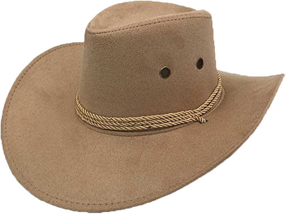 JAOAJ Mens Faux Felt Wide Brim Hat 
