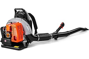 HTK Backpack Blower, 63CC Gas Powered Leaf Blower with 665 CFM & 205 MPH for Commercial Lawn Care, Yard Debris & Snow Removal