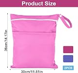 Heyu-Lotus 2 Packs Wet Bag Purple Rose Red Waterproof Double Zipper Pockets view 2