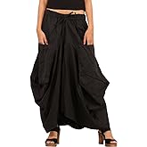 SARJANA HANDICRAFTS Women Cotton Solid Pockets Skirt Hippie Afghani Ethnic