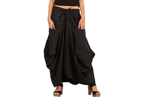SARJANA HANDICRAFTS Women Cotton Solid Pockets Skirt Hippie Afghani Ethnic