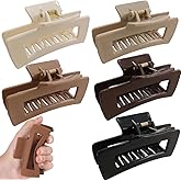 5Pcs Soft Cloud Hair Clips for Women, Flat Round Silicone Hair Claw for Women Hair Clip,Volume Hair Claw Colorful Kabuki Y2K Clip for Thick or Thin Hair Strong Hold No Slip Barrettes