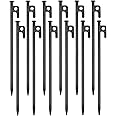 12 Pack Tent Stakes Heavy Duty Metal Tent Pegs for Camping Steel Tent Stakes 12 inch Unbreakable and Inflexible