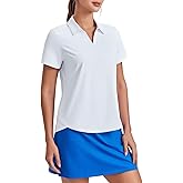 PINSPARK Womens Golf Shirt Short Sleeve Polo Shirts UPF 50+ Tennis Top V-Neck Workout Tops Collared Activewear T-Shirts