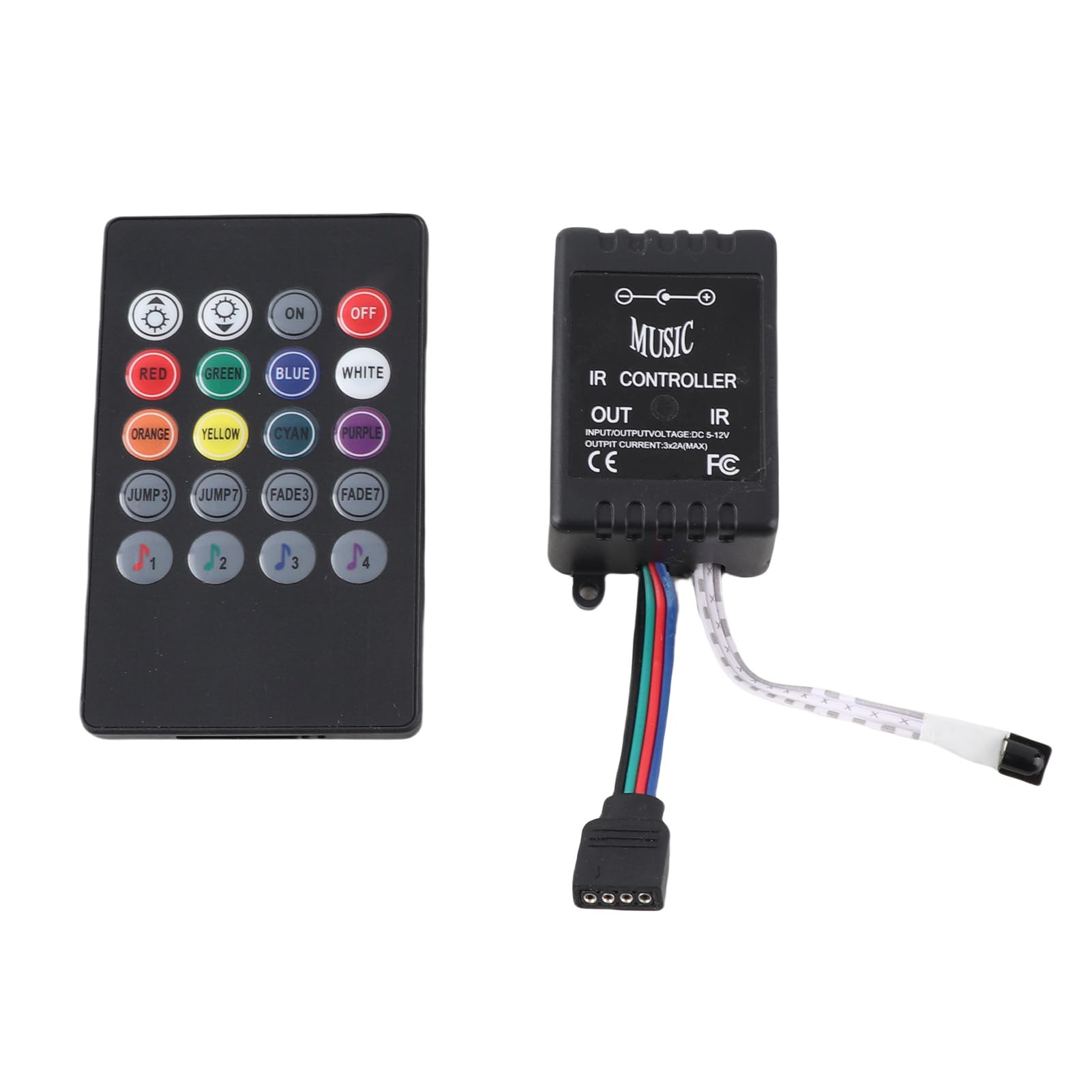 Zerodis LED Music Controller 20 Keys IR Remote Sound Sensor Controllers for RGB Strip Lights