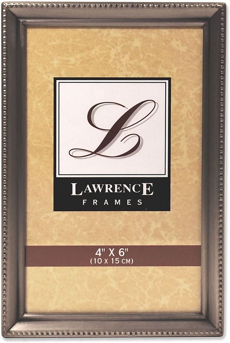 Lawrence Frames 11546 Antique Pewter 4x6 Picture Frame - Bead Border Design โ image 1