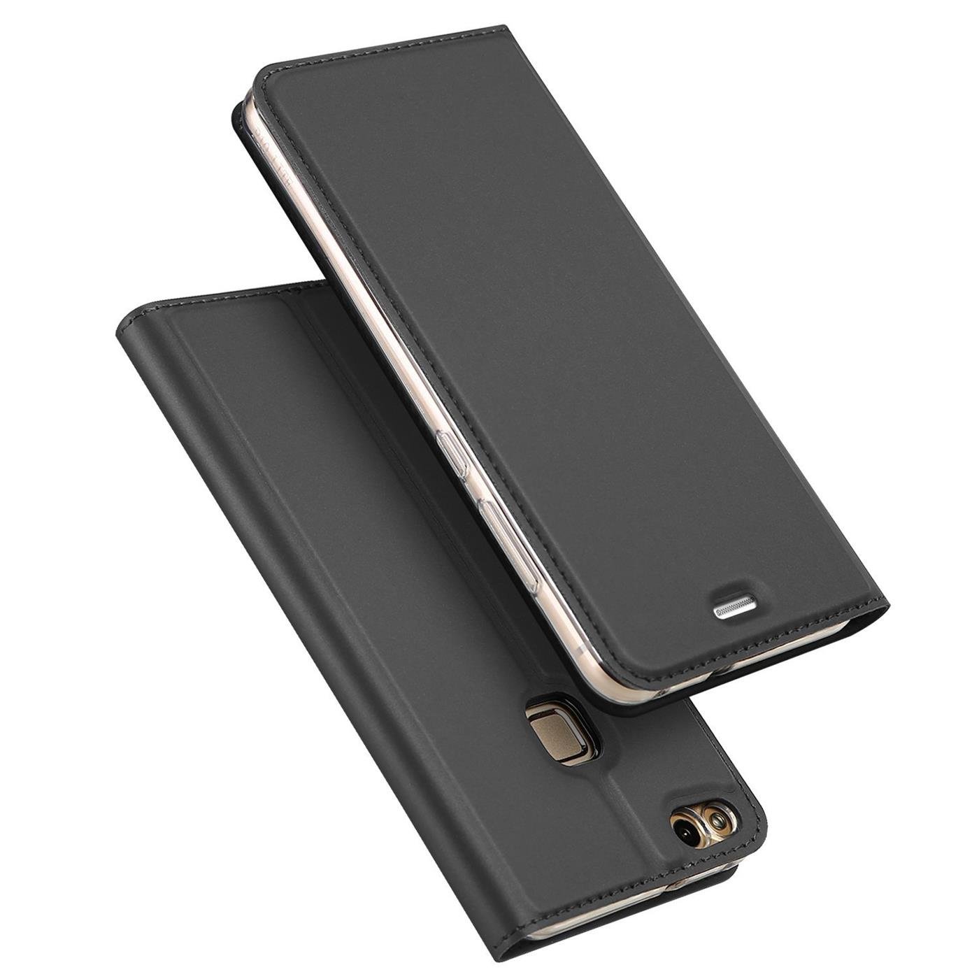 Verco Case compatible with Huawei P9 Lite, Flip Wallet Cover with Magnetic Closure for Huawei P9 Lite Phone Case - black