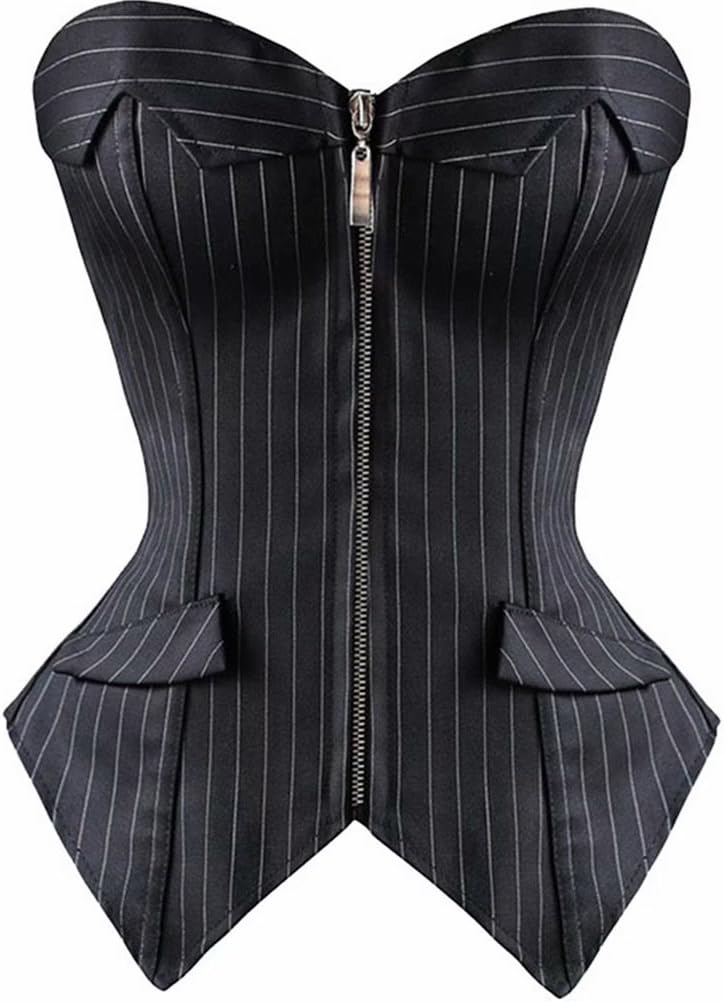 Corsets for Women Costume Lingerie Bustier Top Satin Floral Lace up Trim Plus Size