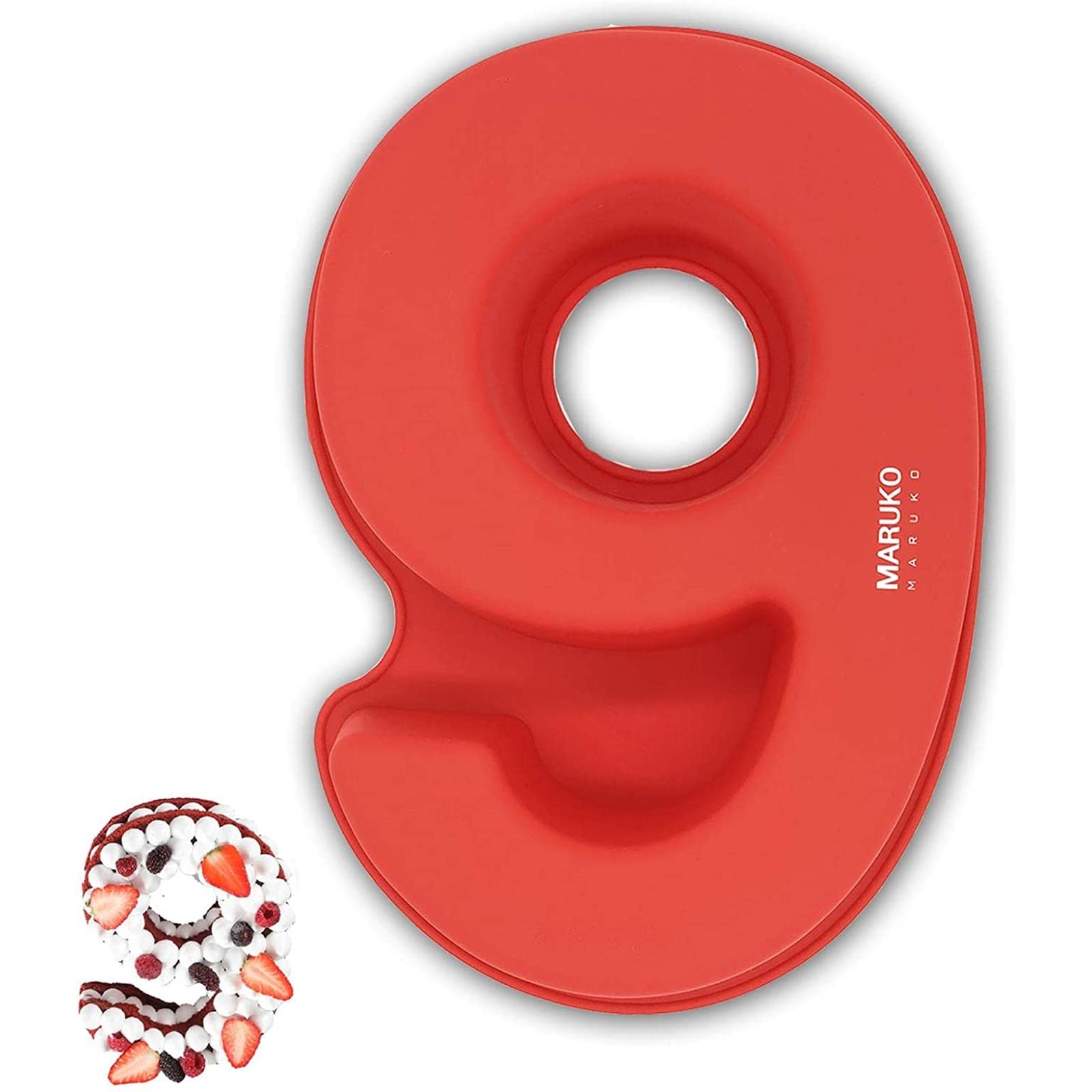 Number Cake Tins Silicone, Number 9 Cake Tin Mould, 10 inch 3D Large Silicone Number Cake Moulds, Baking Pans for Birthday and Anniversary, BPA Free, Non-Stick