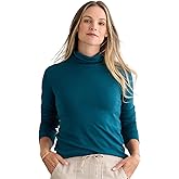 Fair Indigo Women's Organic All-Cotton Luxe Turtleneck