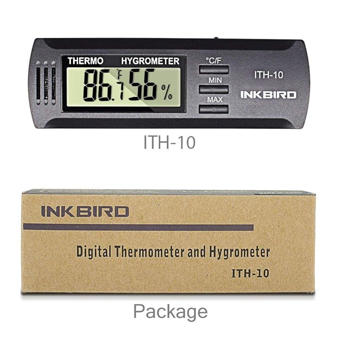 Inkbird ITH-10 Digitale Klimaanlage Thermo-Hygrometer Thermometer Temperatur Humidity Recorder für Zigarren Schrank Humidor m