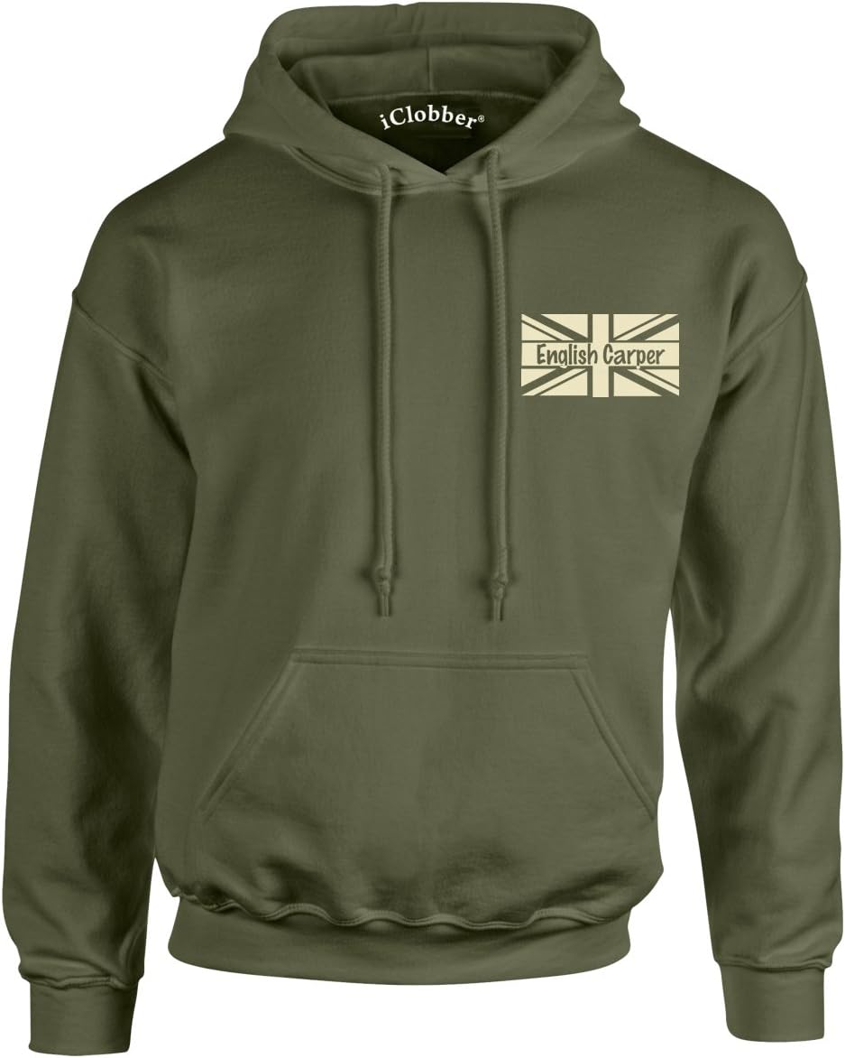 iClobber English Carper Men's Hoodie Hoody Funny Carp Fish Sweatshirt Carping