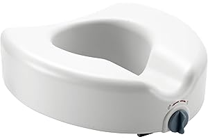 Medline 5" Raised Toilet Seat with Lock; No Arms; White; 400 lb Capacity - Easy Installation - Elderly & Disabled Bathroom Ai
