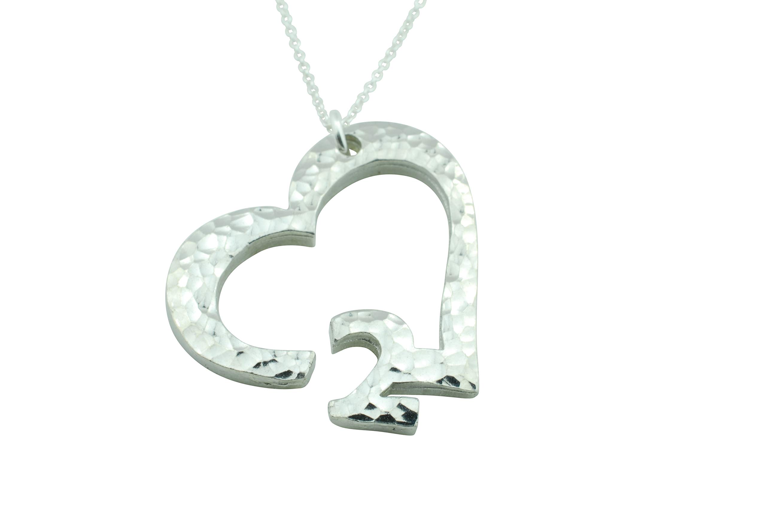 2nd Anniversary Beaten Heart Pendant – 2 Year