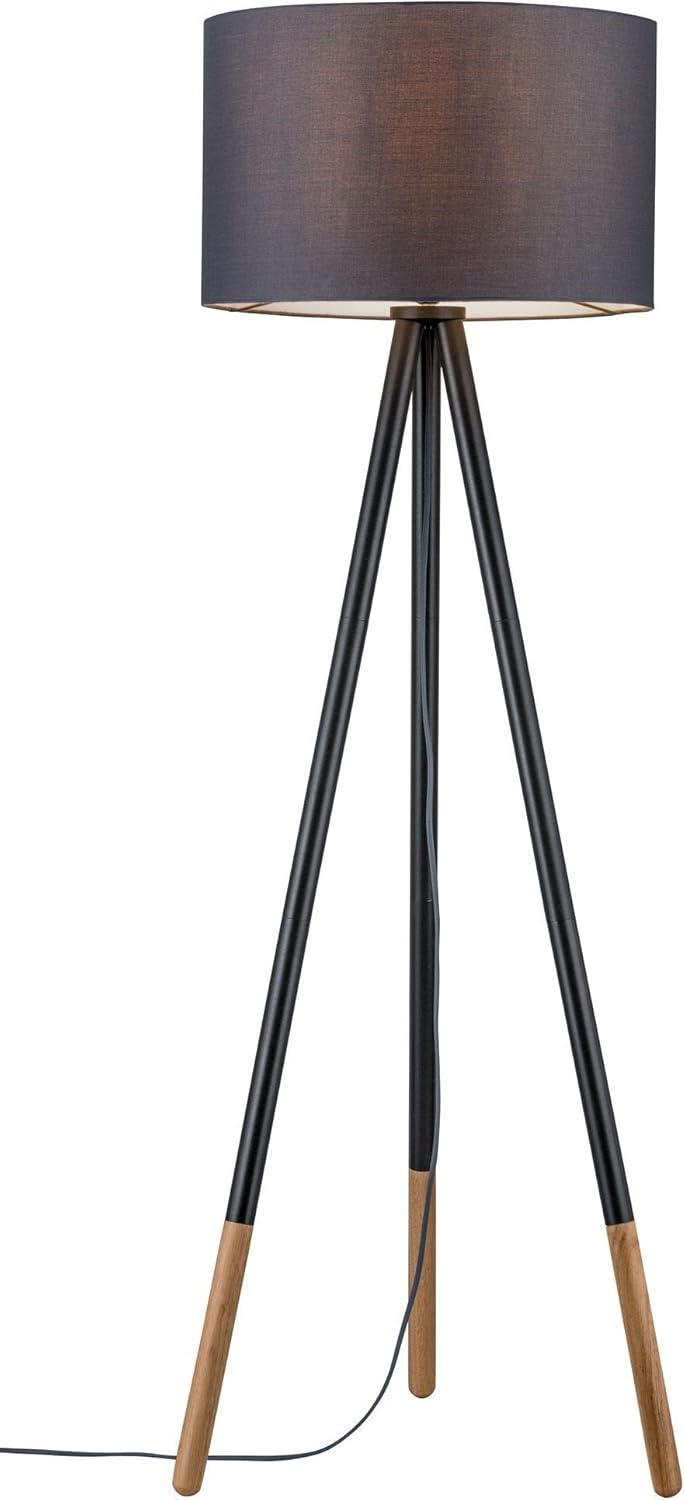 Paulmann 79633 Neordic Rurik Floor luminaire max. 1x20W Floor lamp for E27 Lamps Floor luminaire with Fabric Shade Grey/Wood 230V Without lamp - Image 4