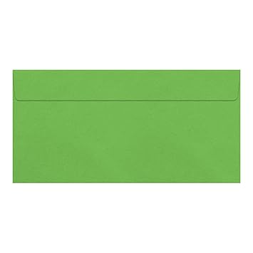 25 Brief-Umschläge DIN Lang - Hell-Grün - 110 g/m² - 110 x 220 mm - sehr formstabil - Haftklebung - Qualitätsmarke: FarbenFro
