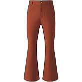 JOGAL Mens Bell Bottom Pants 70s Disco Outfits Slim Fit Retro Flared Trousers