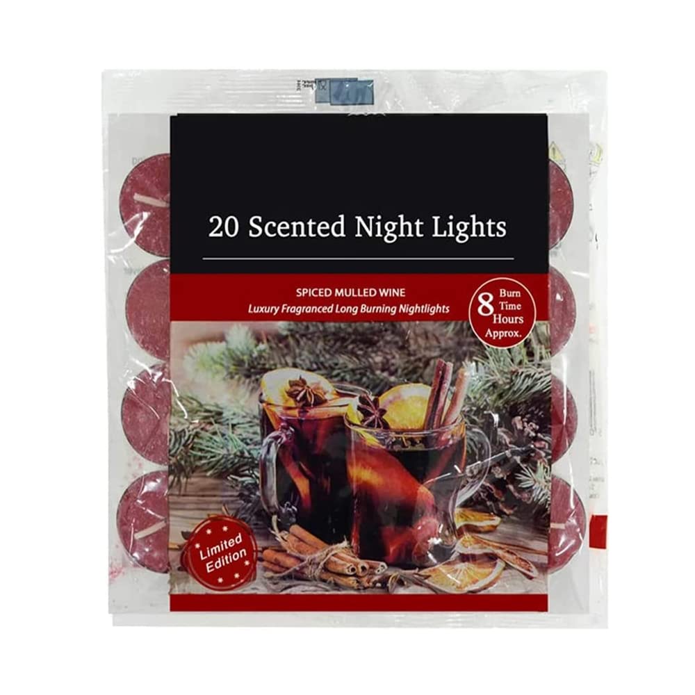 Fresh Scented Tealight Candle with 8 Hour Burn Time |Long-Lasting Tealight Candle Set | Fancy Candle for Home Decoration (Spiced Mulled Wine)