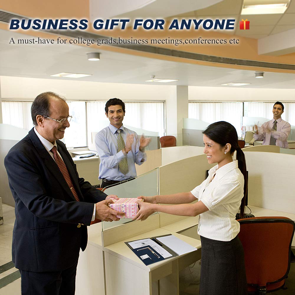 Leather Portfolio Folder Padfolio for Business School Office Conference Presentation Interview, Leather Resume Padfolio Folder for Men Women A4 Or Letter Size Writing Pad Notepad Organizer