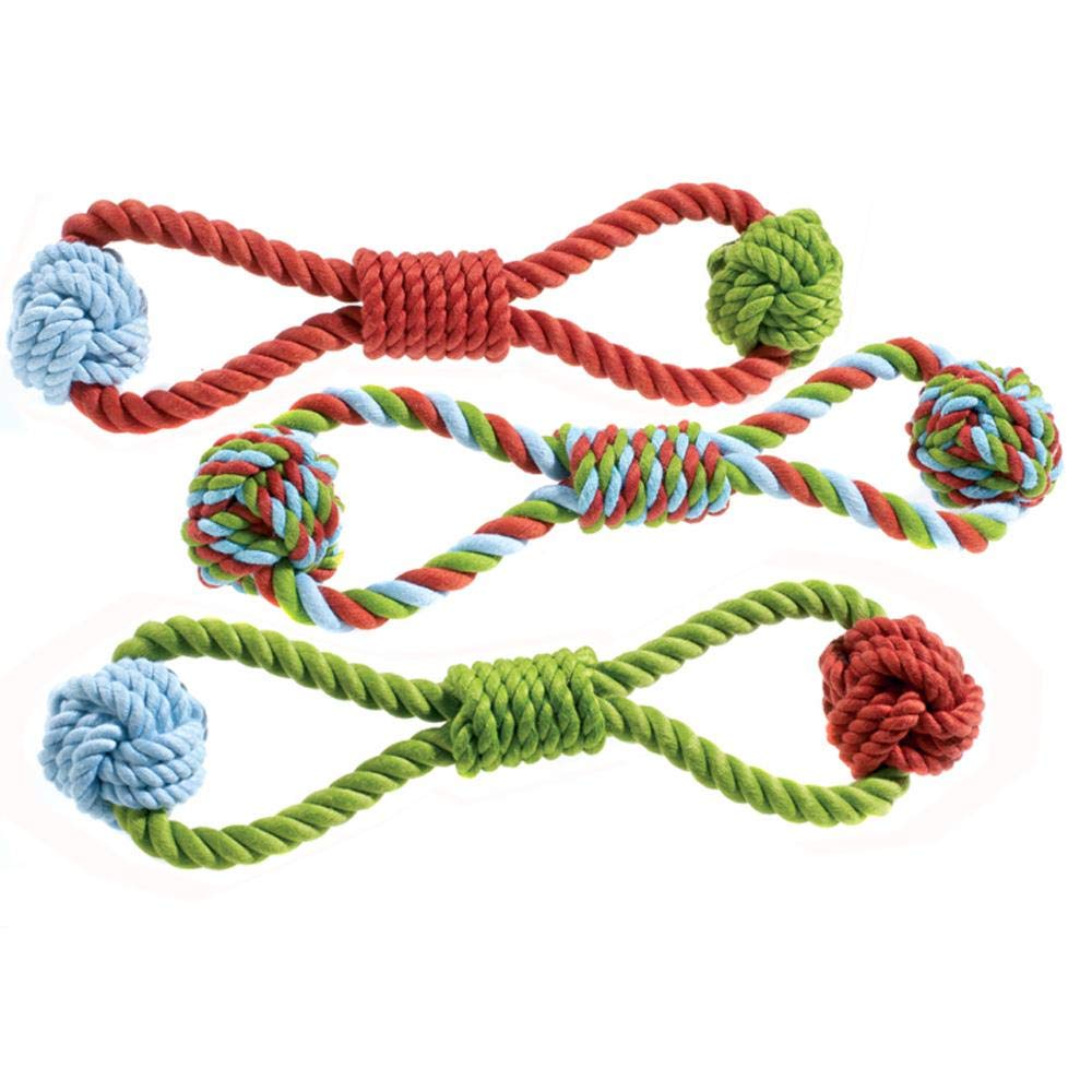 CLASSIC Pet Products Rope Tug Toy, Green/Blue/Russet