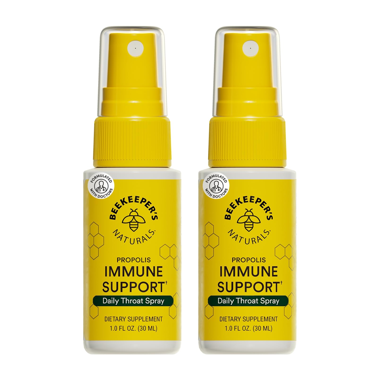 Beekeeper's Naturals Propolis Throat Spray, Natural Immune Support & Sore Throat Relief - Antioxidants, Keto, Paleo, Gluten-Free, 1.0 oz (Pack of 2)