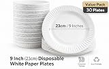 1ABOVE 30 Pack 9-Inch White Disposable Paper Plates 23cm for Everyday view 2