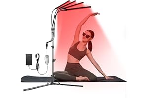 DEVOWELLTE Red Light Therapy for Body, 180LEDs Infrared Light Therapy Device with Stand(15"-60"), 660nm ＆850nm Deep Red Light Therapy for Face, Neck, Back