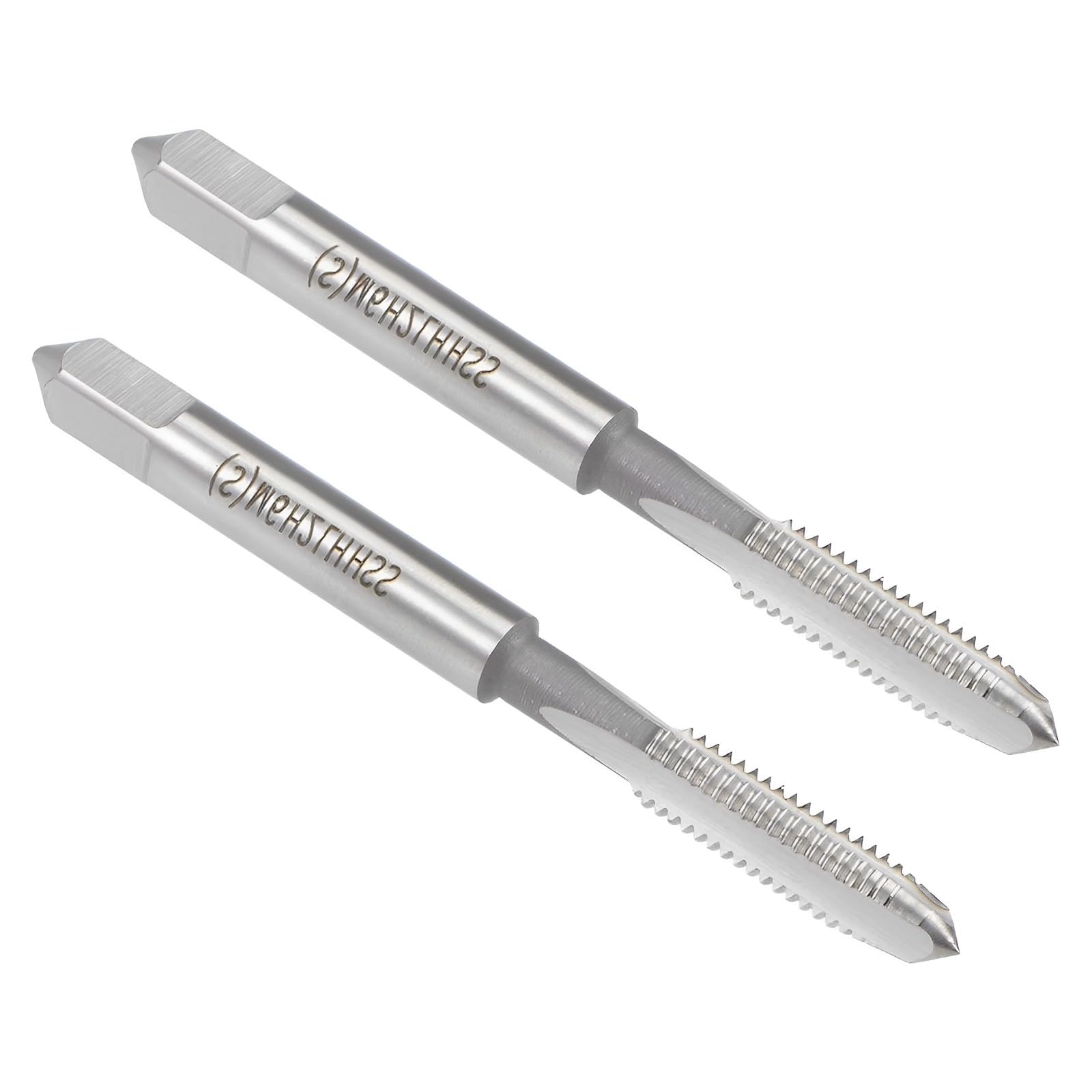 Boxonly Metric Taps M6 x 1mm, for Threading Machine and Electric Drills DIY, H2 HSS Ti-Coated, Right Hand Thread Plug Tap Threading Tapping Tool, 2pcs