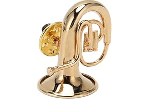 DAUERHAFT Miniature Tuba Brooch, Brass Elegant Safe Musical Instrument Brooch Pin Retro for Music Lover for Concert