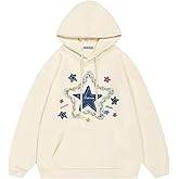 Aelfric Eden Womens Oversized Hoodies Star Graphic Fleece Hooded Streetwear Unisex Sweatshirts Pullover with Pocket